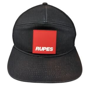 Rupes Snapback Trucker Hat Black One Size Adjustable Embroidered Mesh Back